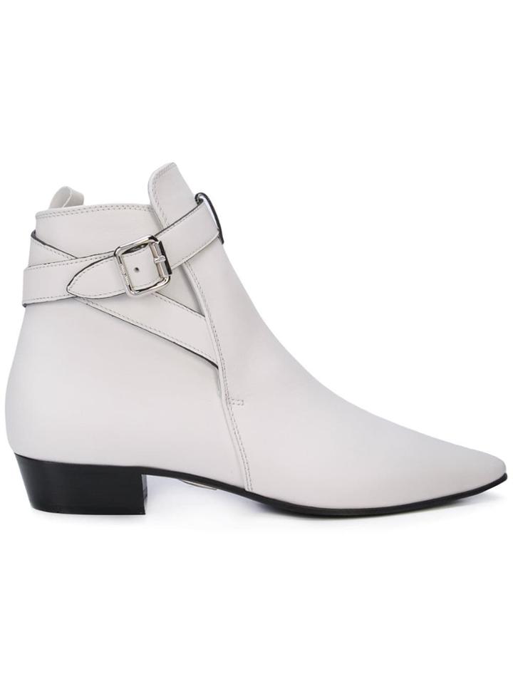 Miu Miu Pointed Ankle Boots - White