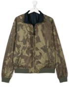 Woolrich Kids Teen Camouflage Print Reversible Bomber Jacket - Brown