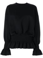 Stella Mccartney Ruffle-trimmed Sweatshirt - Black
