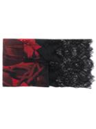Valentino X Undercover Lace Embellished Rose Chain Scarf - Black