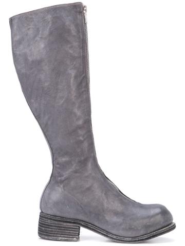 Guidi Front Zip Knee-high Boots - Grey