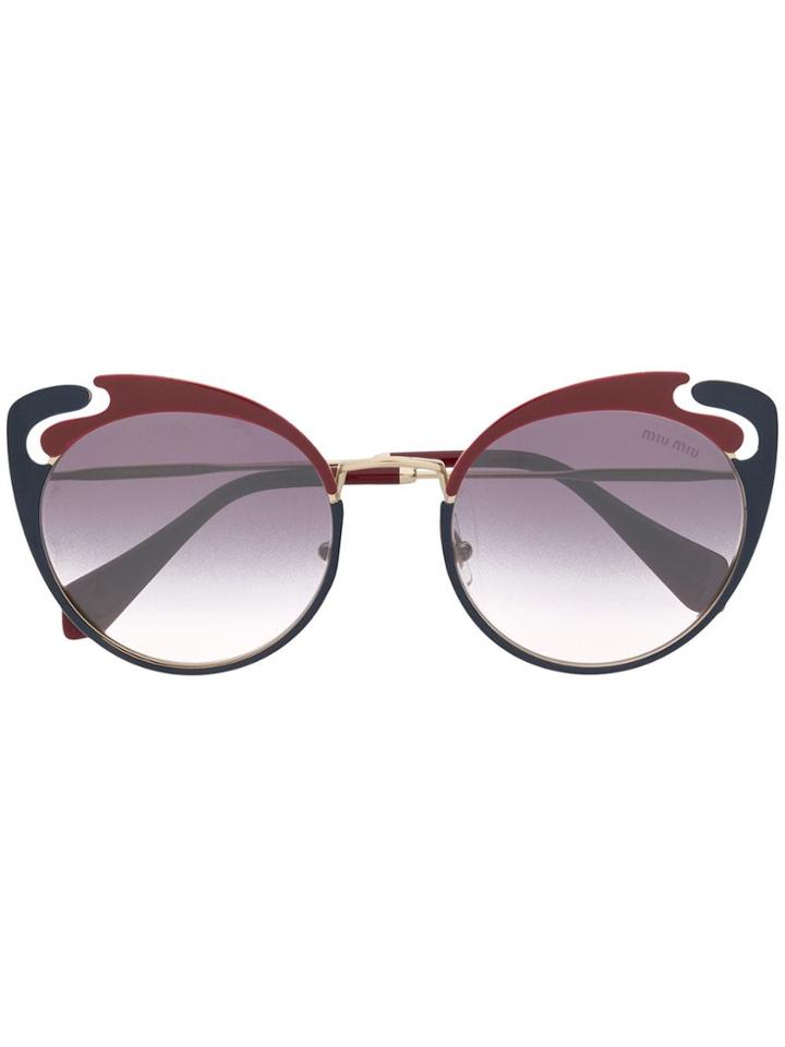 Miu Miu Eyewear Cat Eye Sunglasses - Gold