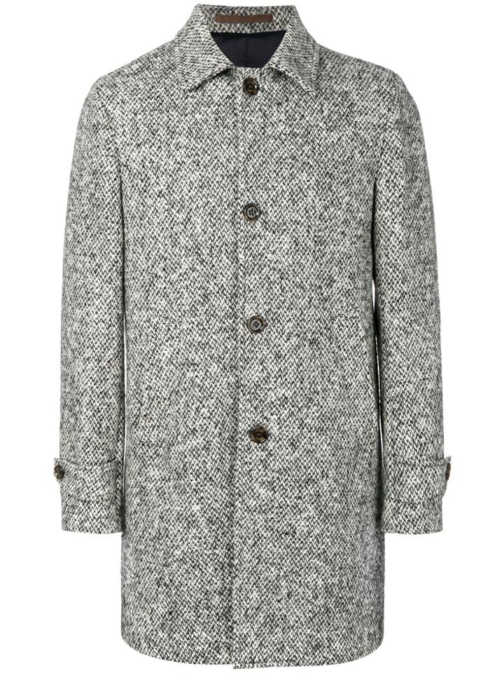 Eleventy Classic Buttoned Coat - Black