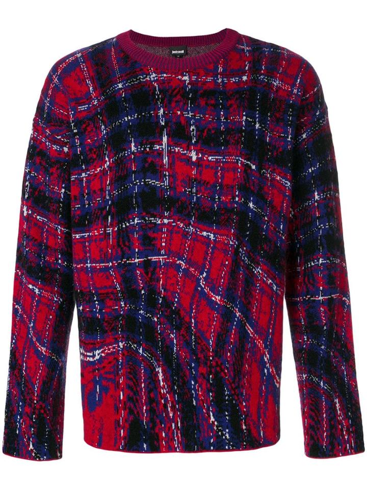 Just Cavalli Abstract Checked Sweater - Red