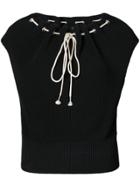 Calvin Klein 205w39nyc Drawstring Ribbed Top - Black