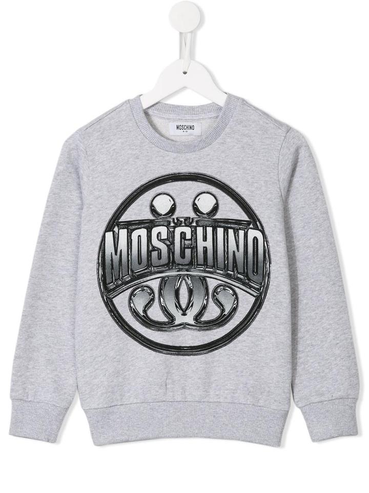 Moschino Kids Logo Print Sweatshirt, Toddler Boy's, Size: 4 Yrs, Grey