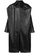 Walter Van Beirendonck Faux Leather Oversized Coat - Black