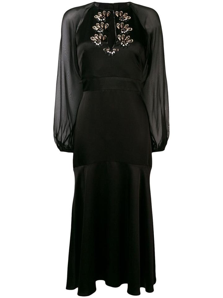 Temperley London Fitted Flared Dress - Black