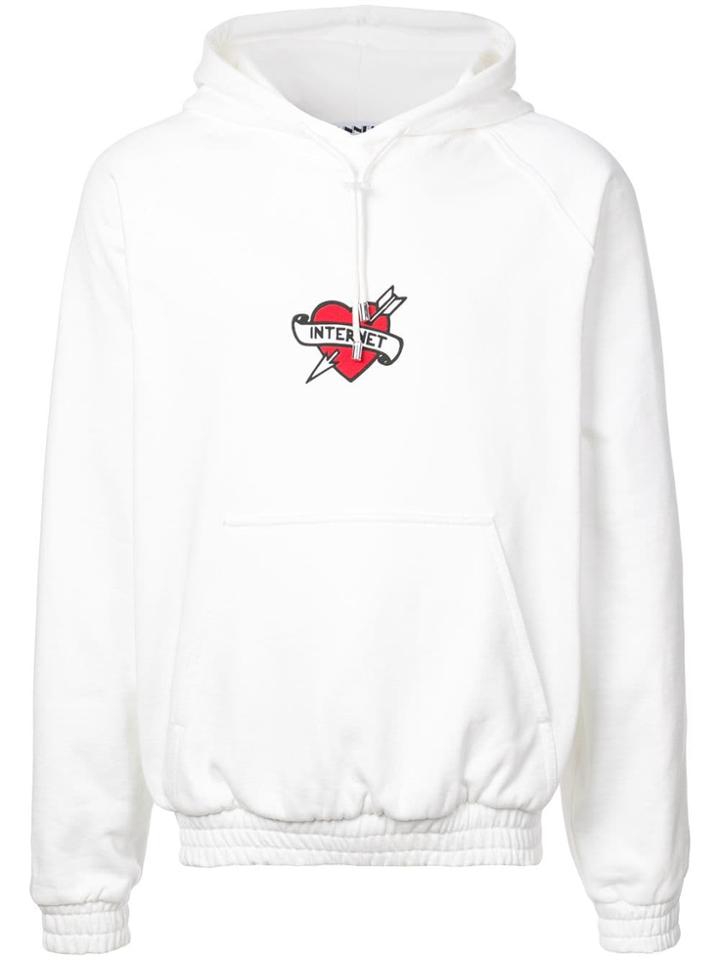 Sunnei Internet Scroll Arrow Heart Hoodie - White