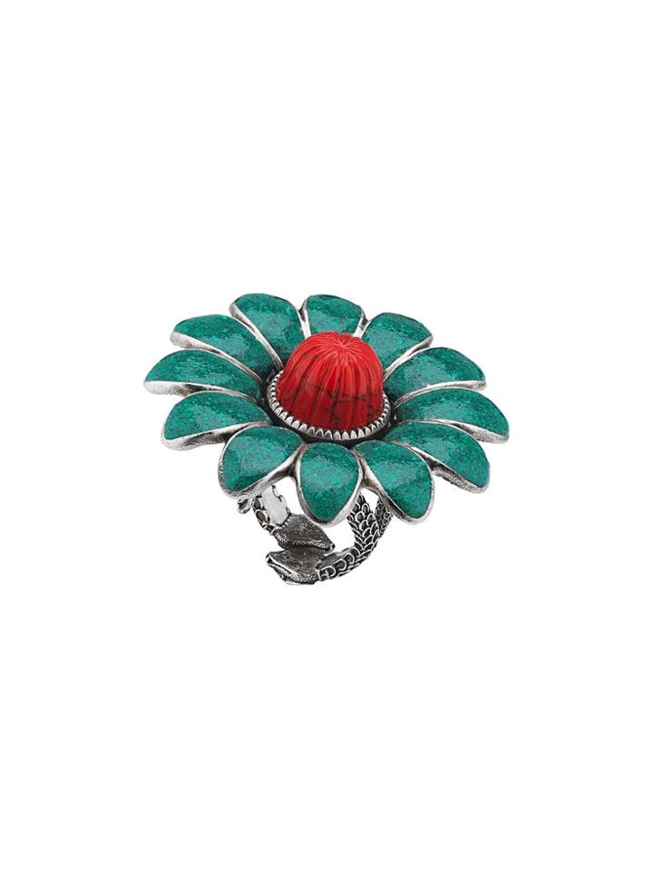 Gucci Enameled Flower Ring - Blue