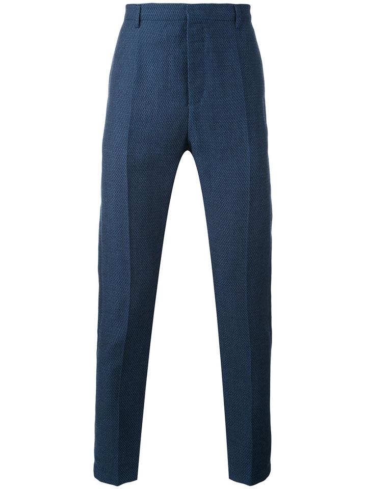 Al Duca D'aosta 1902 - High Waist Woven Trousers - Men - Linen/flax/cotton - 52, Blue, Linen/flax/cotton