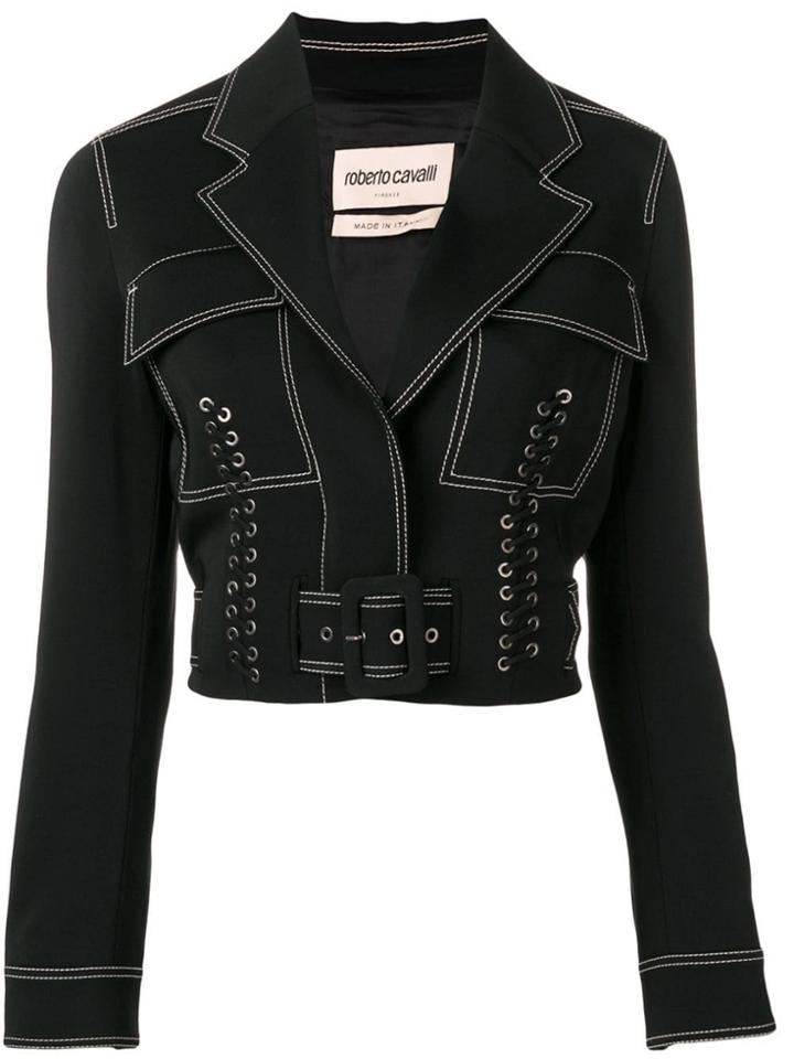 Roberto Cavalli Contrast Stitch Jacket - Black