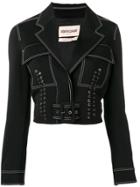 Roberto Cavalli Contrast Stitch Jacket - Black