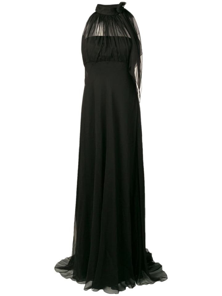 Alberta Ferretti Tied Neck Gown - Black