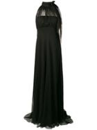Alberta Ferretti Tied Neck Gown - Black