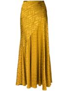 Layeur Fluid Printed Maxi Skirt - Yellow
