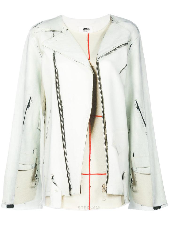 Mm6 Maison Margiela - Embroidered Top - Women - Cotton - Xs, Nude/neutrals, Cotton