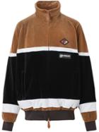 Burberry Logo Graphic Striped Chenille Track Top - Brown