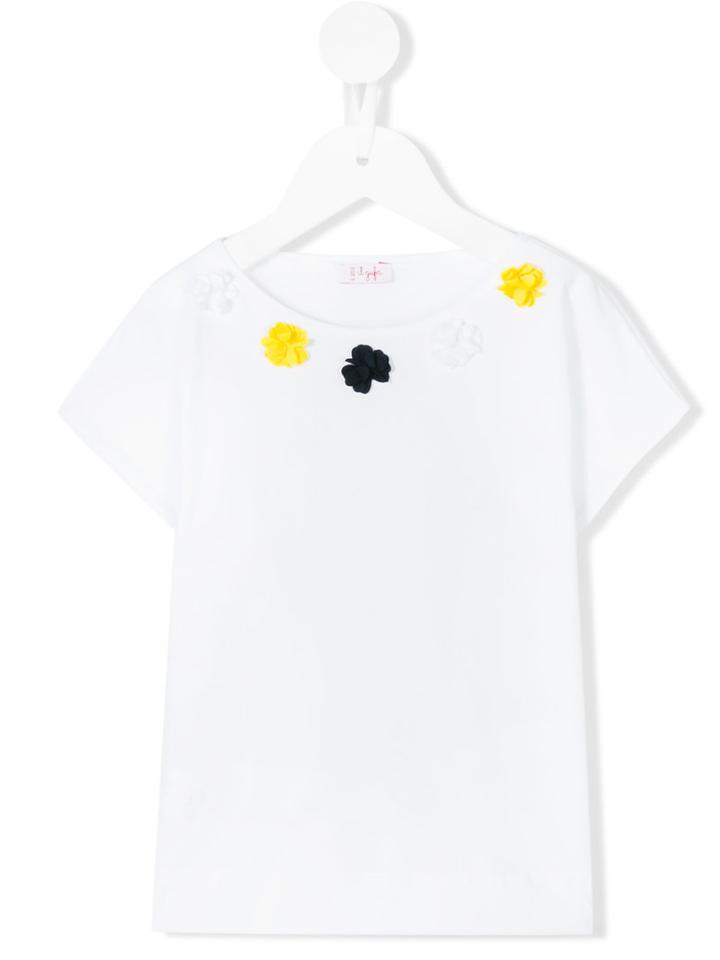 Il Gufo - Floral Appliquéd T-shirt - Kids - Cotton/spandex/elastane - 12 Yrs, White