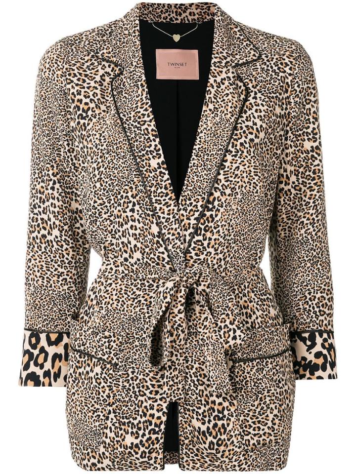 Twin-set Leopard Print Robe-jacket - Neutrals