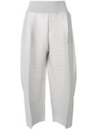 Pleats Please By Issey Miyake Cropped Pleated Trousers - Grey