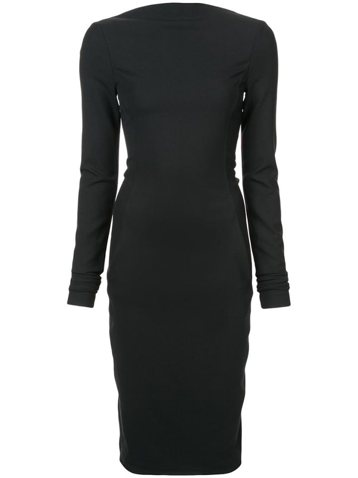 Rick Owens Fitted Midi Dress - Black