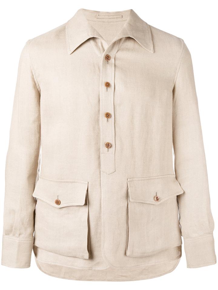 Lardini - Shirt Jacket - Men - Linen/flax - 48, Nude/neutrals, Linen/flax