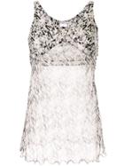 Chanel Pre-owned Camellia Mademoiselle Motif Sleeveless Top - White