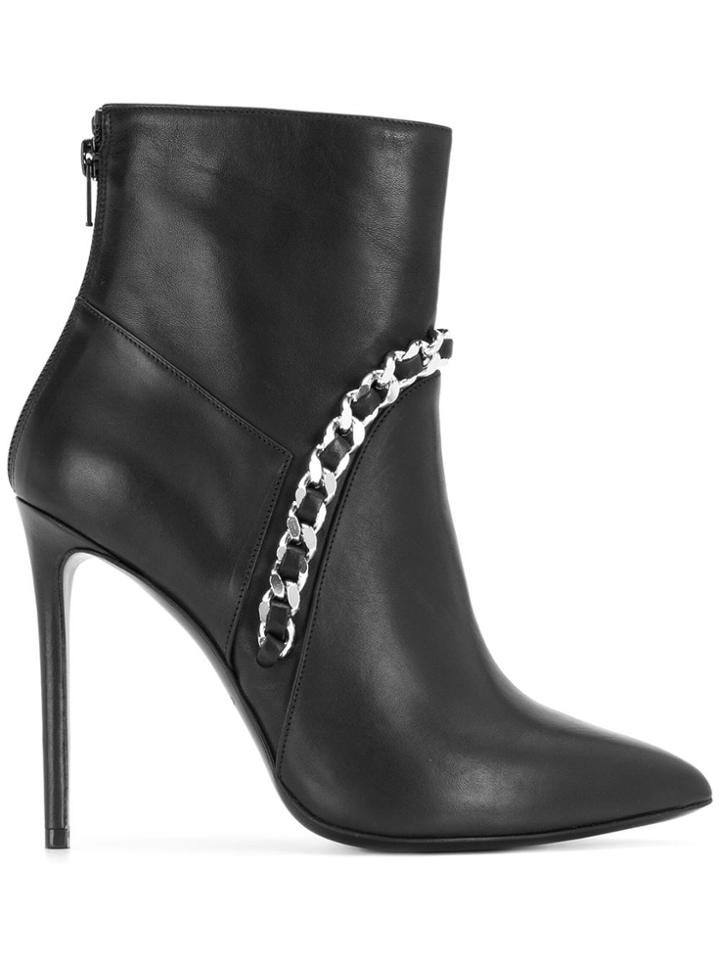 Marc Ellis Chain Trim Heeled Boots - Black