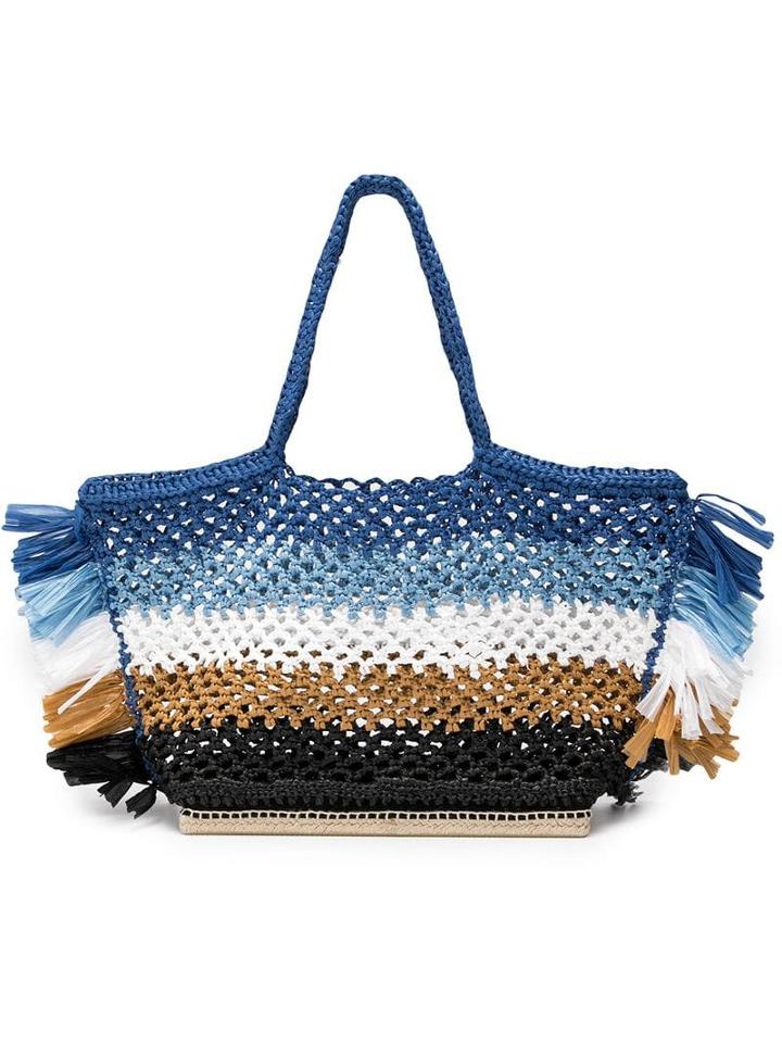 Altuzarra 'espadrille' Raffia Tote Large - Blue