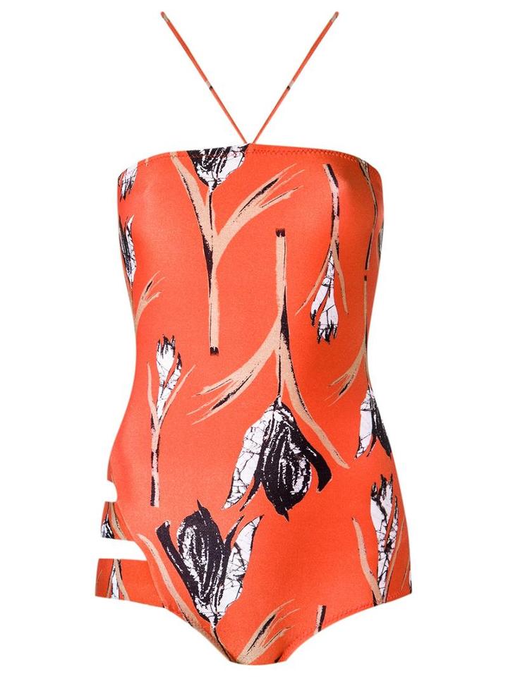 Giuliana Romanno Printed Swimsuit, Women's, Size: G, Yellow/orange, Polyamide/spandex/elastane
