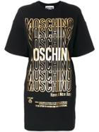 Moschino Foil Print T-shirt Dress - Black