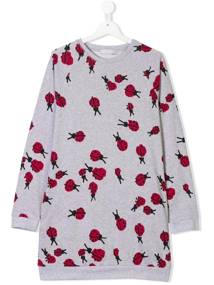 Stella Mccartney Kids Teen Ladybird Print Sweatshirt Dress - Grey