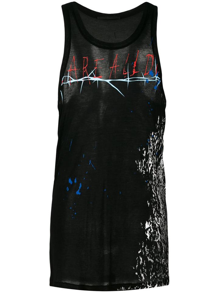 Haider Ackermann Long Printed Tank - Black
