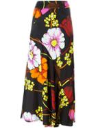 Marni Floral Print Skirt, Women's, Size: 44, Black, Viscose