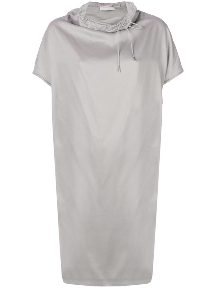 Fabiana Filippi Drawstring Neck Dress - Grey