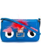 Fendi 'micro Baguette' Fur-embellished Cross-body Bag