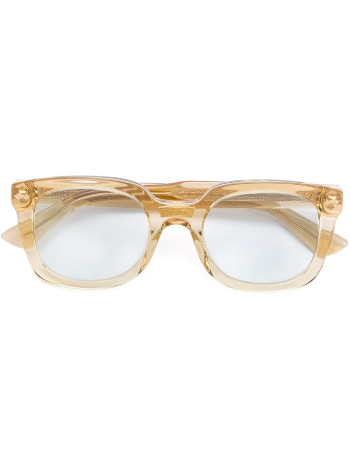 Gucci Eyewear Classic Square Glasses - Yellow & Orange