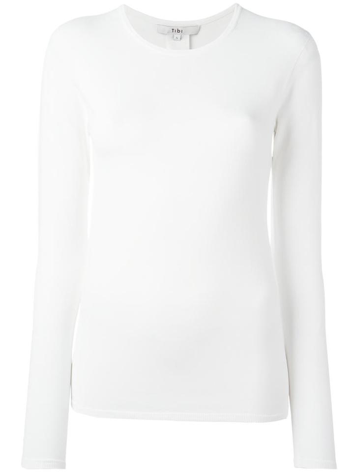Tibi Round Neck Jumper, Women's, Size: Xs, White, Polyamide
