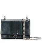Jil Sander Ring Detail Embossed Shoulder Bag - Blue