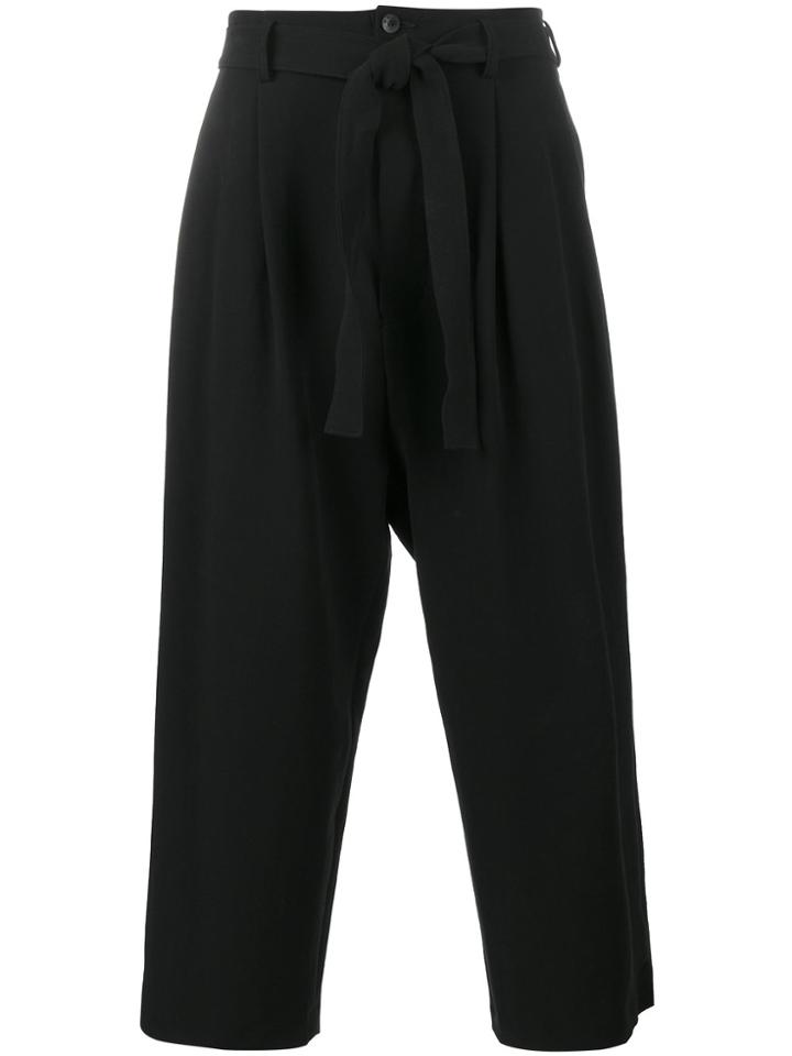 The Viridi-anne Cropped Rope Belt Trousers - Black