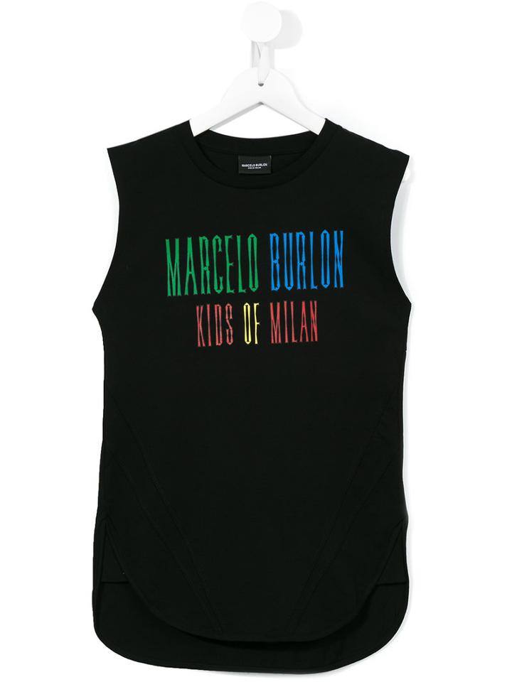 Marcelo Burlon County Of Milan Kids Logo Print Vest, Girl's, Size: 6 Yrs, Black