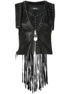Diesel Leather Vest - Black