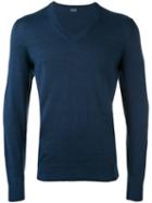 Drumohr - V-neck Jumper - Men - Linen/flax/polyamide - 50, Blue, Linen/flax/polyamide