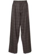 Kolor Oversized Plaid Trousers - Brown