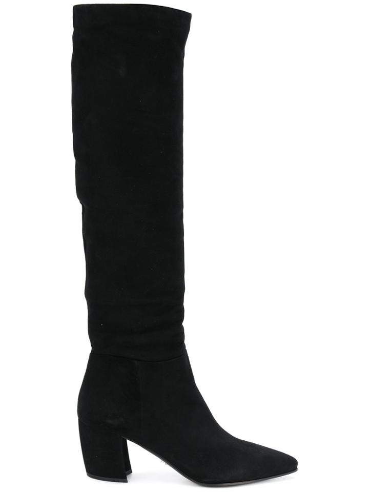 Prada 110 Knee High Boots - Black