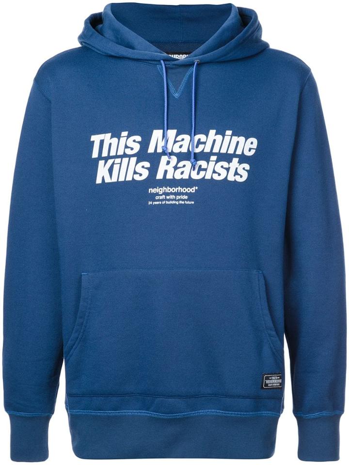 Neighborhood 'this Machine Kills Racists' Hoodie - Blue