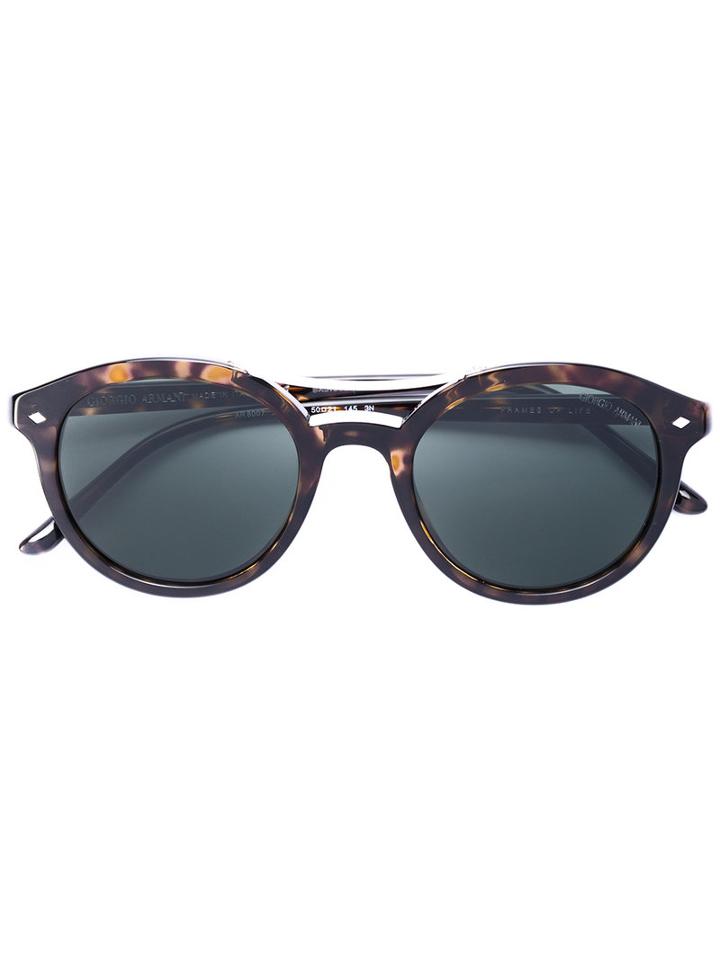 Giorgio Armani - Tortoiseshell Round Frame Sunglasses - Unisex - Acetate/metal (other) - 50, Brown, Acetate/metal (other)