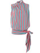 Maison Margiela Sleeveless Striped Top - Pink & Purple