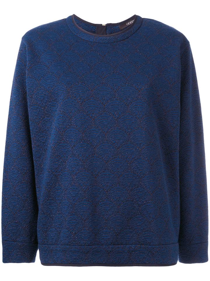 Odeeh - Patterned Sweatshirt - Women - Cotton/elastodiene/polyamide/polyester - 38, Women's, Blue, Cotton/elastodiene/polyamide/polyester